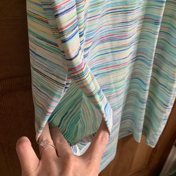 LANDS' END Swim Suit Coverup Swim Dress Womens Small (6-8) Dress Stripes - Picture 8 of 13